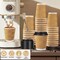 Coffee Cups-90 Pack Disposable Coffee Cups with Lids and Straws, Insulated Ripple Wall To Go Paper Coffee Cup for Coffee, Hot Chocolate and Hot Tea Drinks - Champagne